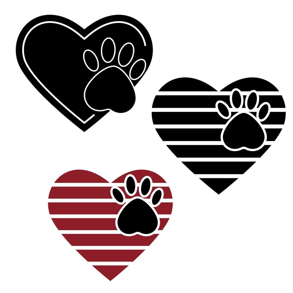 A trace of a pet. Paw prints. The puppy's leg is isolated on a white background. vector