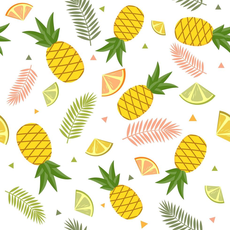 patrón de frutas de piñas, ilustración vectorial de color vector