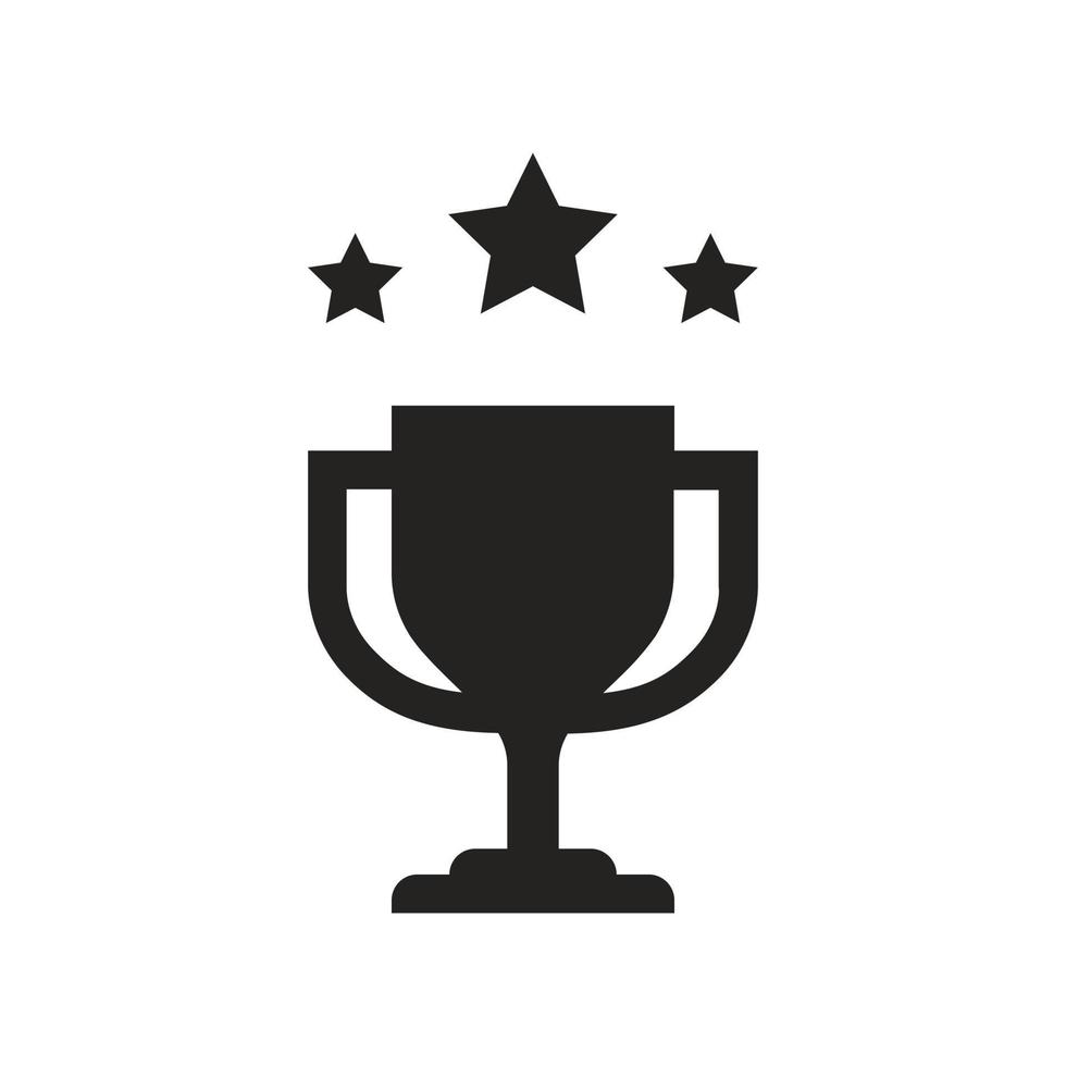 trophy icon illustration, award, champion, silhouette. vector