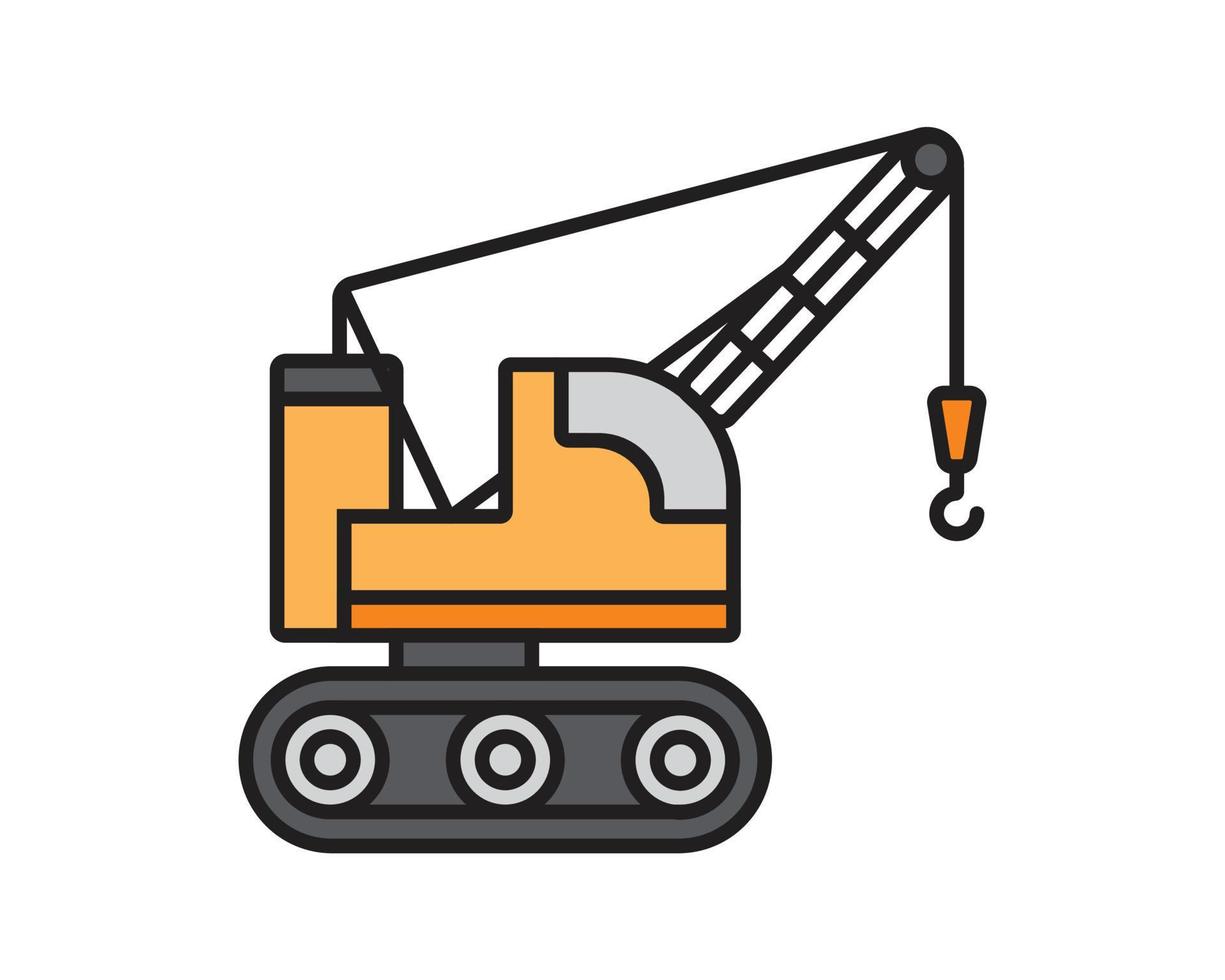 crane vector illustration design.construction equipment in yellow. machines for the building project.