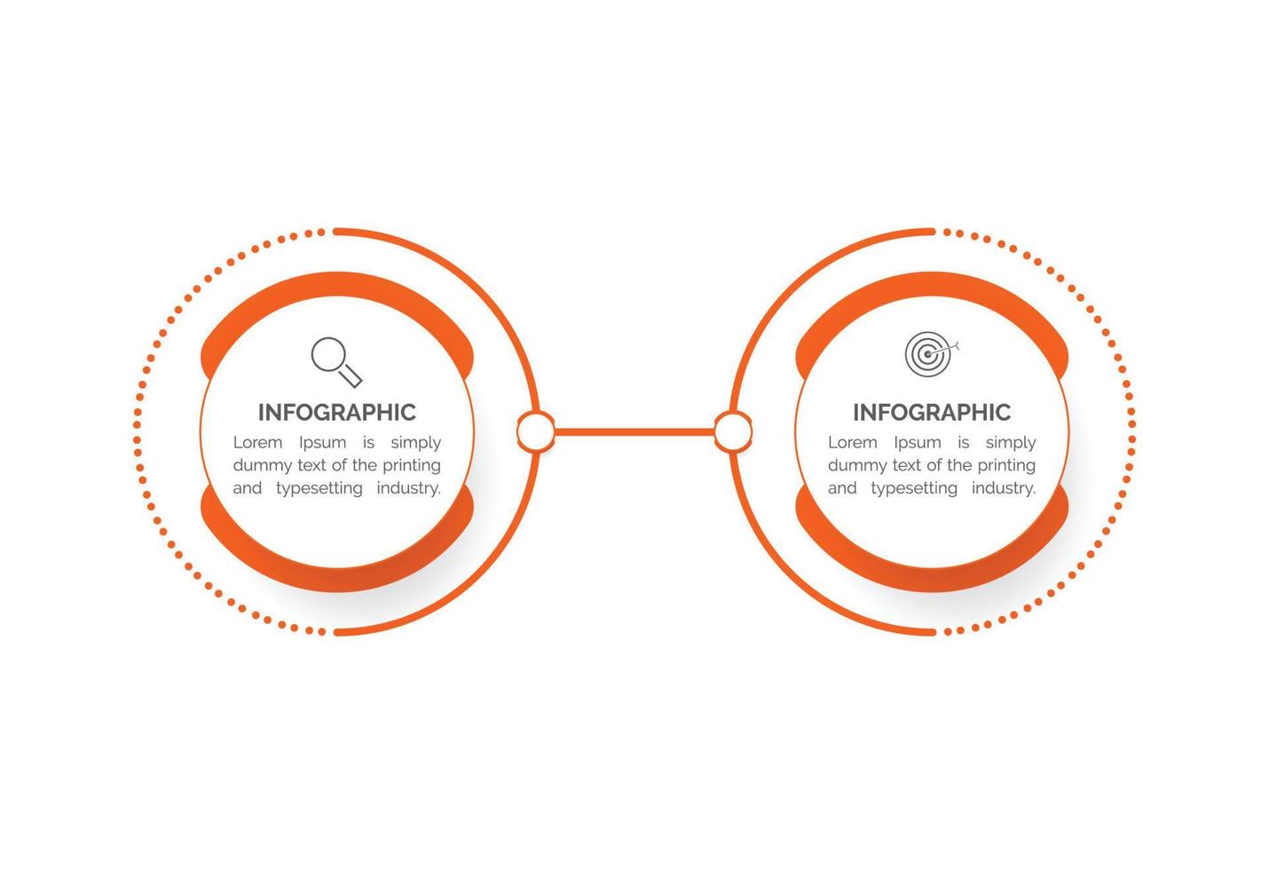 Business data visualization. Process chart. Abstract elements of graph, diagram with steps, infographic template with 2 options. Vector illustration.