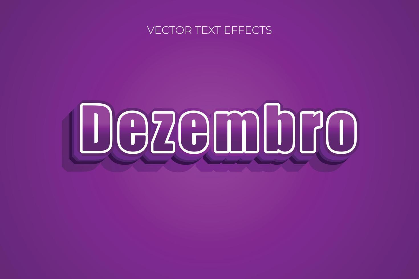 diseño de efectos de texto de letras de dezembro con color degradado vector gratis