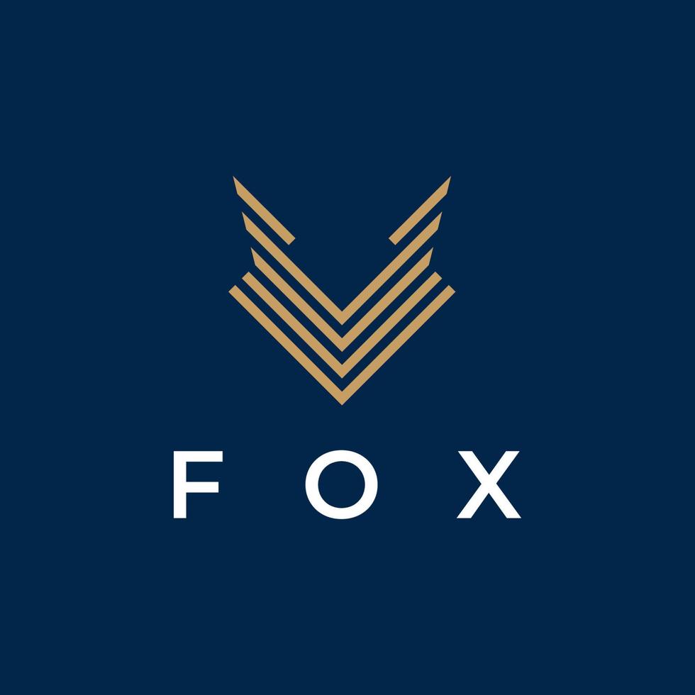 fox head simple outline line logo vector