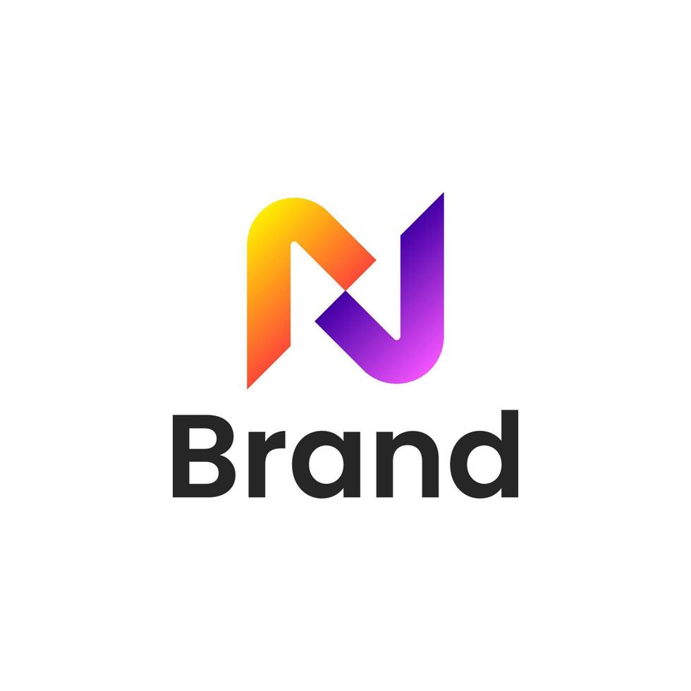 Initial Letter N gradient color Logo. vector