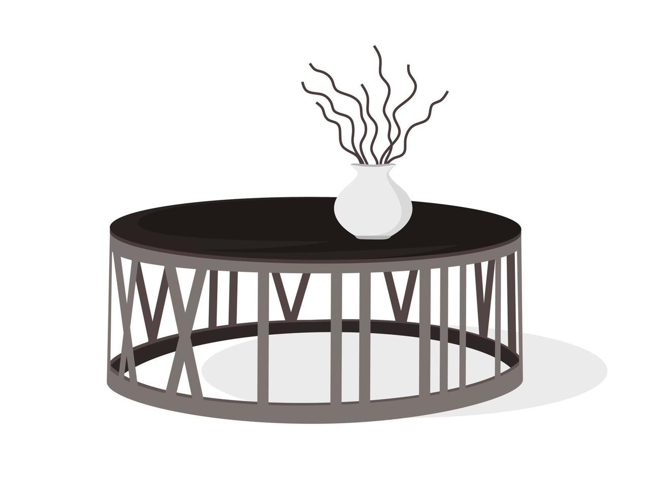 Modern interior coffee table furniture Vector illustration in a flat style isolated