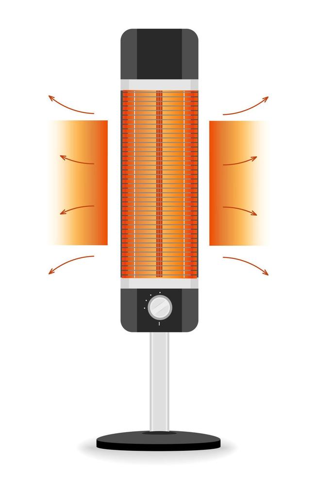 Air heater infrared orange glow Heating ventilation and air conditioning Vector illustration isolated