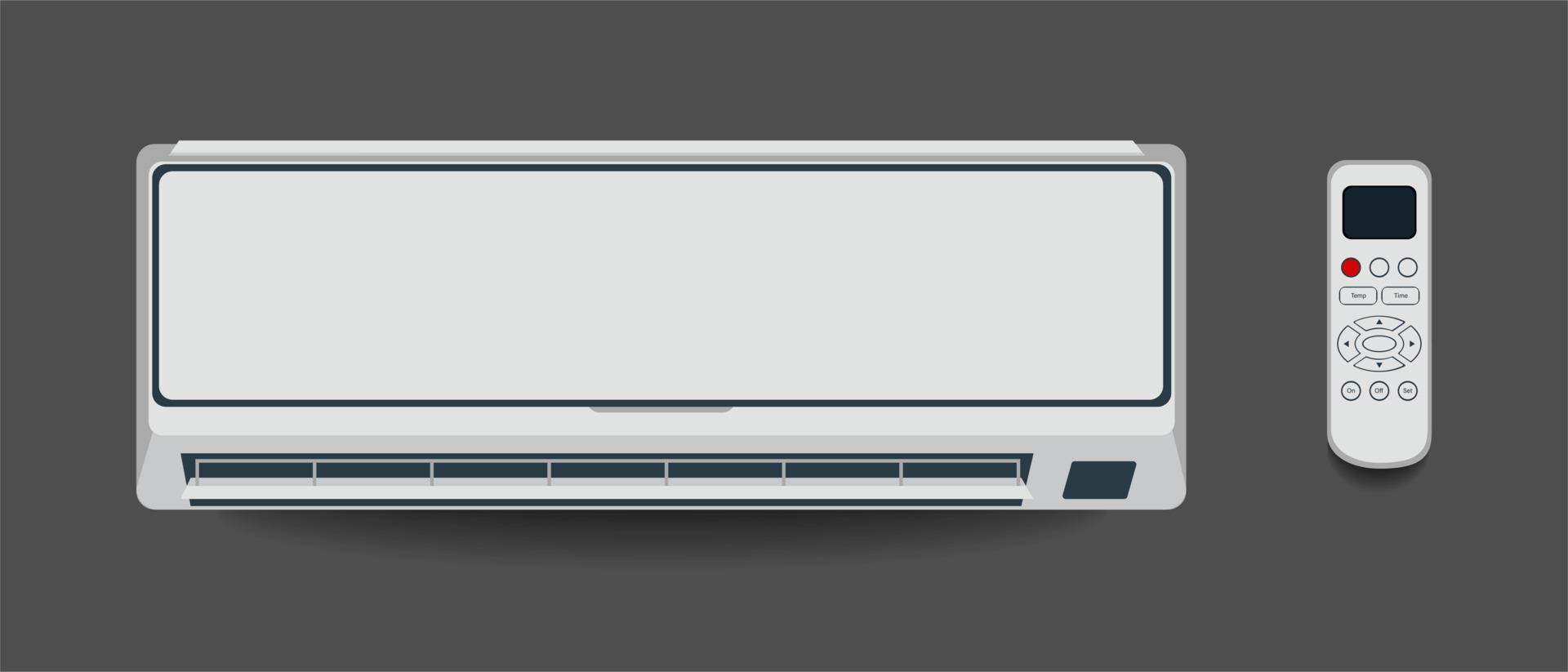 White air conditioner isolated Heating ventilation and air conditioning Vector illustration in flat