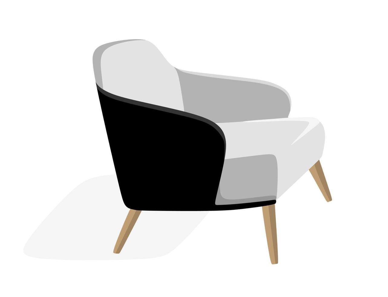 sillón muebles interiores modernos ilustración vectorial en un estilo plano aislado vector