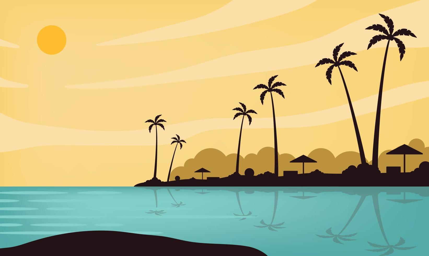 lindo fondo playa tropical verano vacaciones bodas lindo papel pintado manglar vector silueta