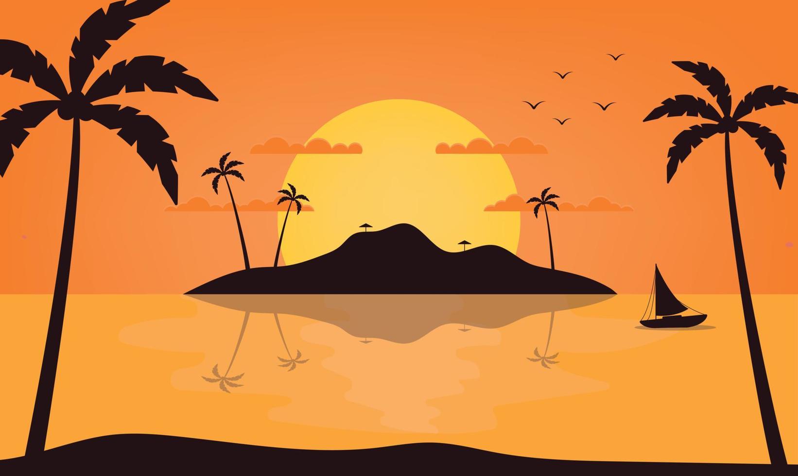 lindo fondo playa tropical verano vacaciones bodas lindo papel pintado manglar vector silueta