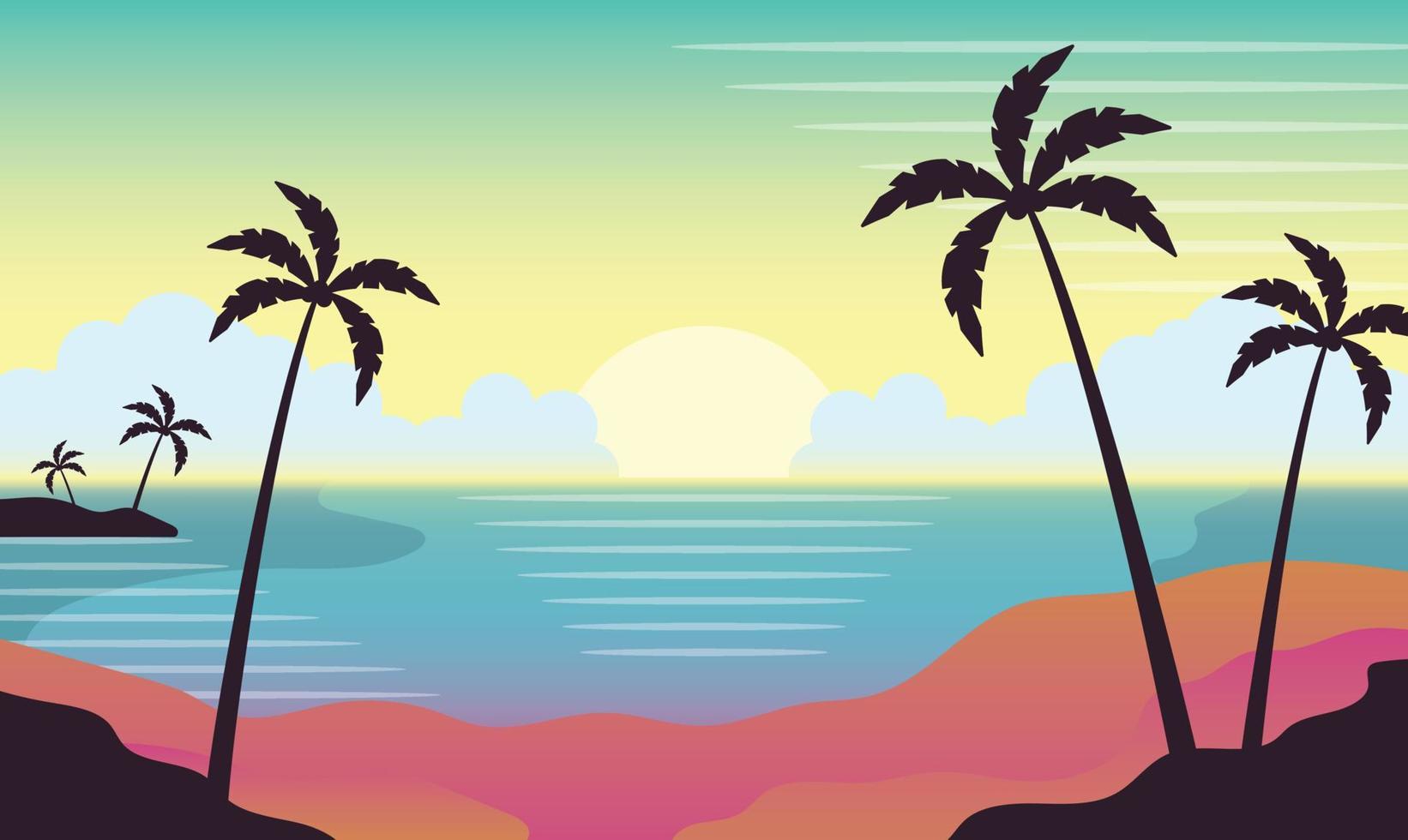 lindo fondo playa tropical verano vacaciones bodas lindo papel pintado manglar vector silueta