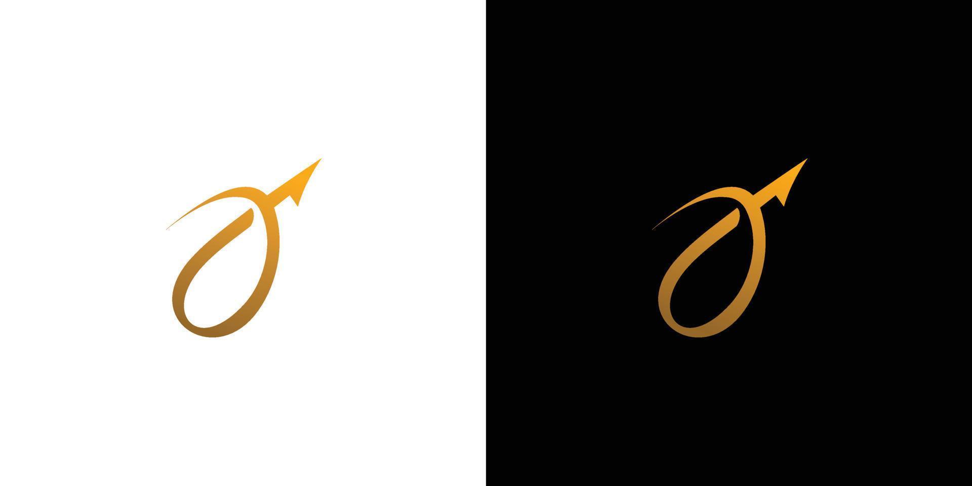 Modern and unique letter J direction logo design vector