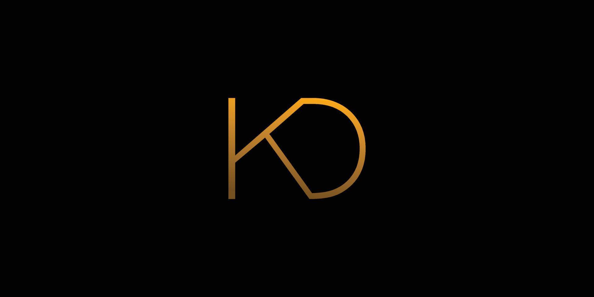 Simple and modern KD initials logo design vector