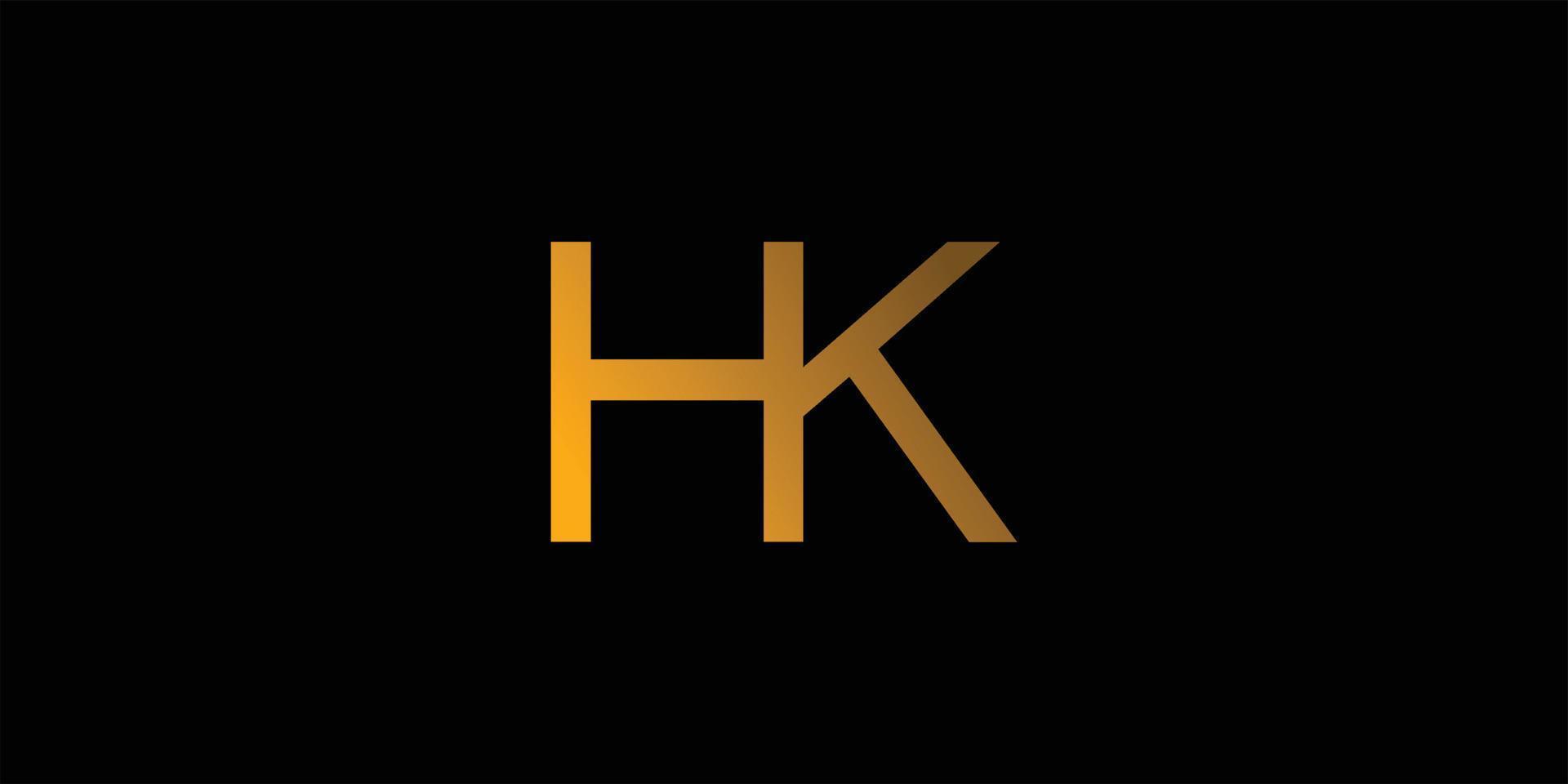 Simple and modern HK initials logo design vector