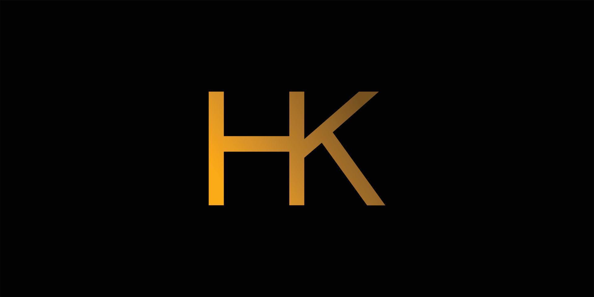 diseño de logotipo de iniciales hk simple y moderno vector