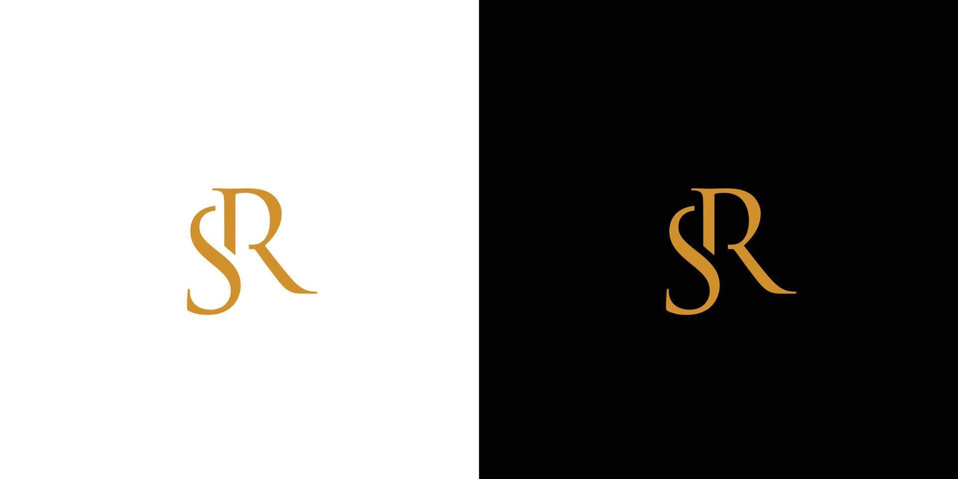 unique and luxury  letter SR initials logo design 1 vector