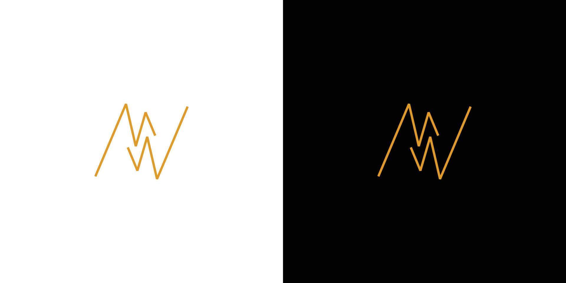 The initial design of the letter MW is unique and modern vector