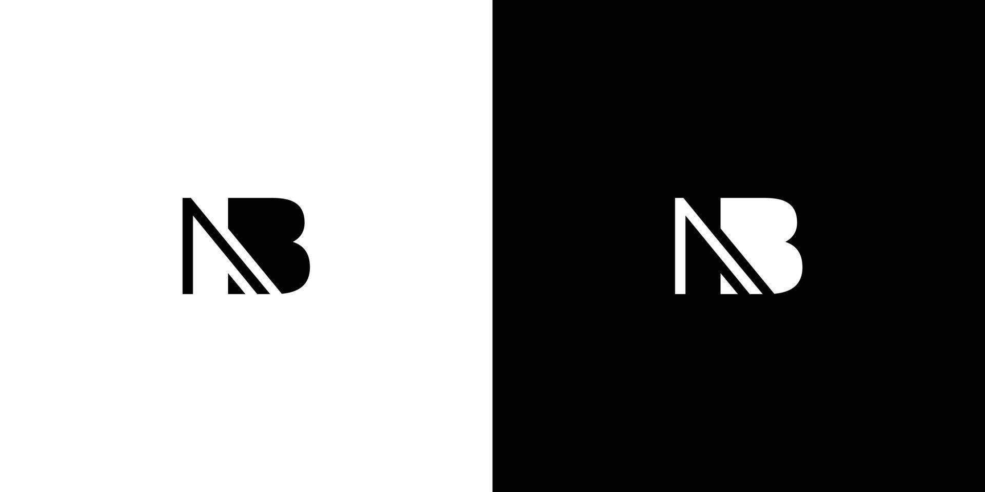 diseño único y moderno del logotipo de las iniciales de la letra nb vector