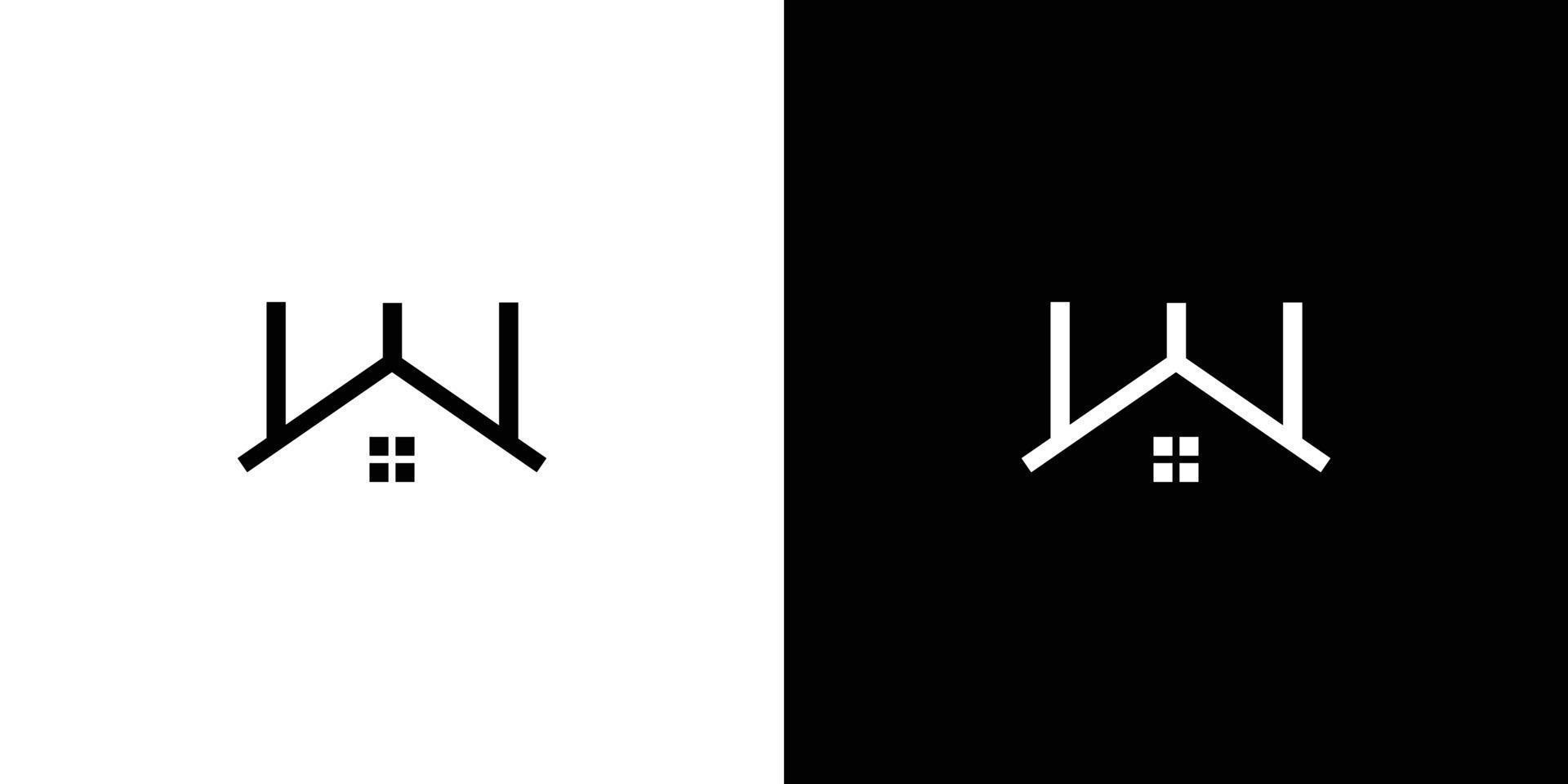 Unique and modern letter W initials house logo design vector