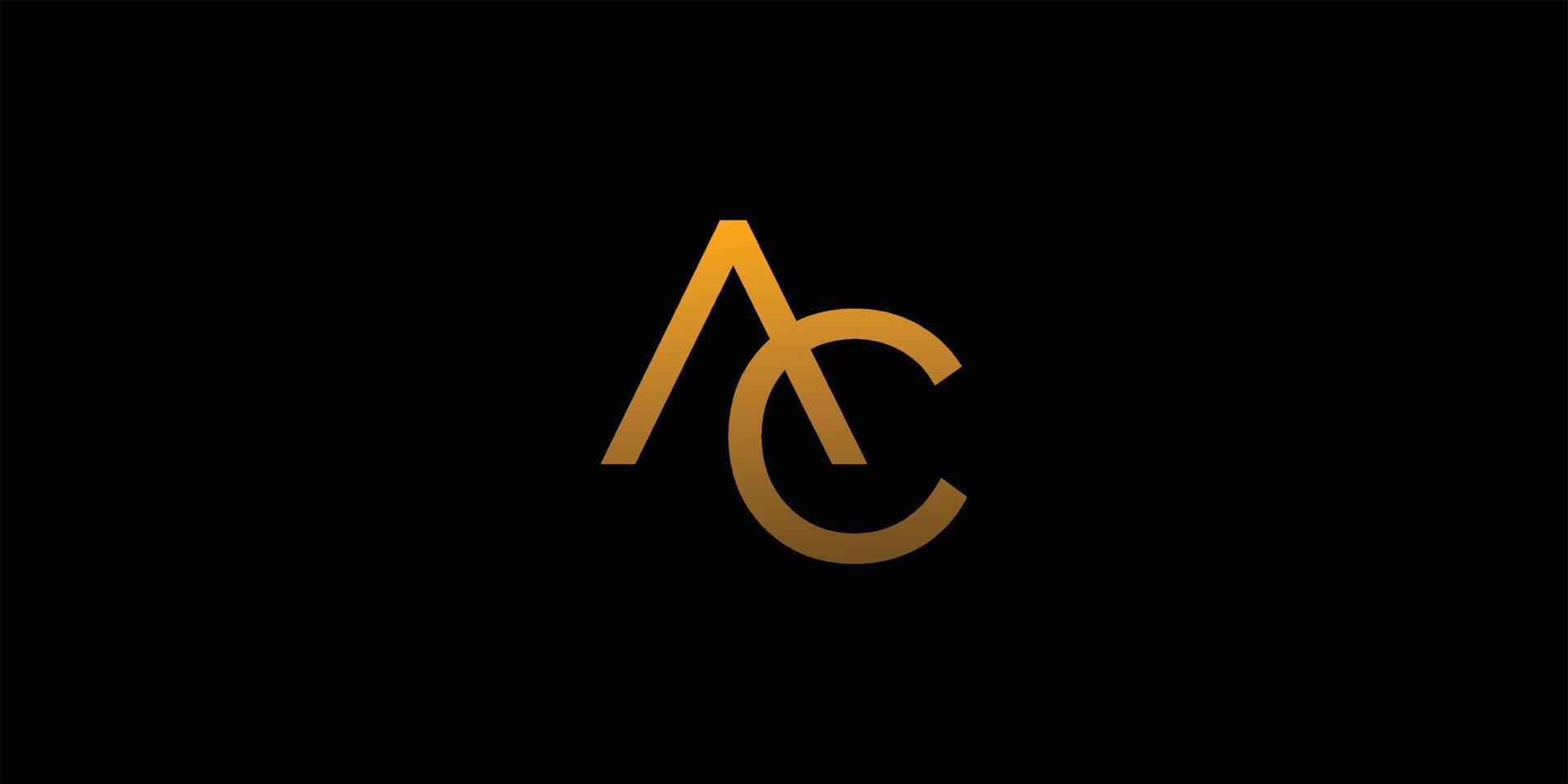 diseño de logotipo de iniciales ac simple y moderno vector