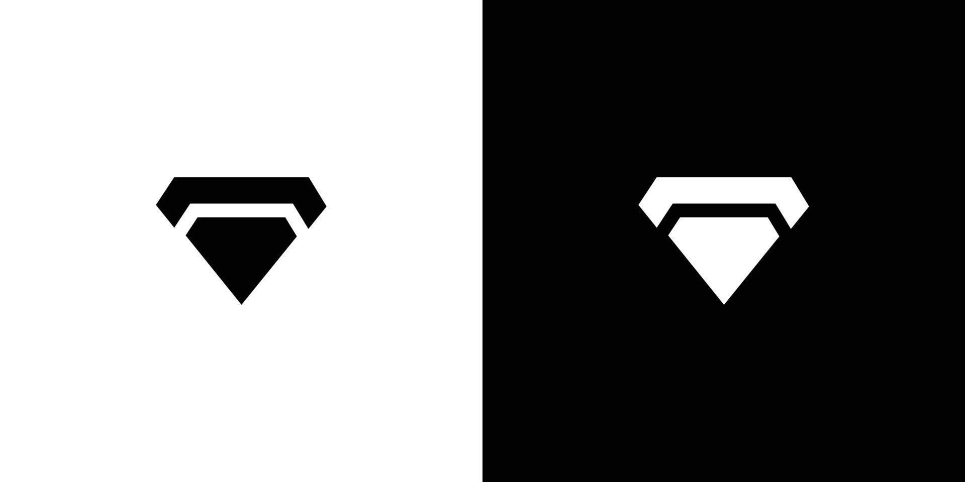 diseño de logotipo de diamante simple y moderno vector