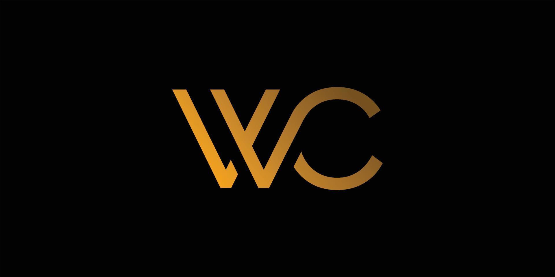 Unique and modern WC initials logo design vector