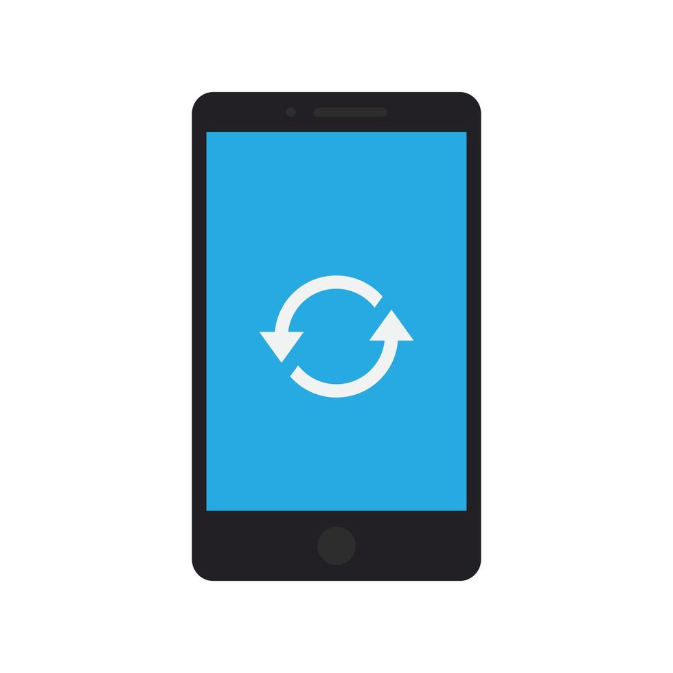 Restart Phone Flat Color Icon vector