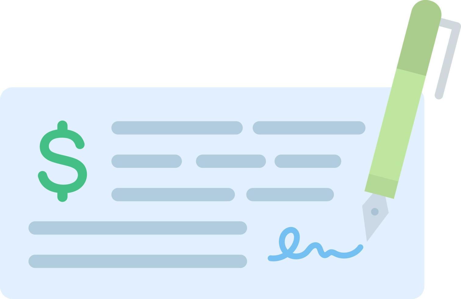 Write Cheque Flat Color Icon vector