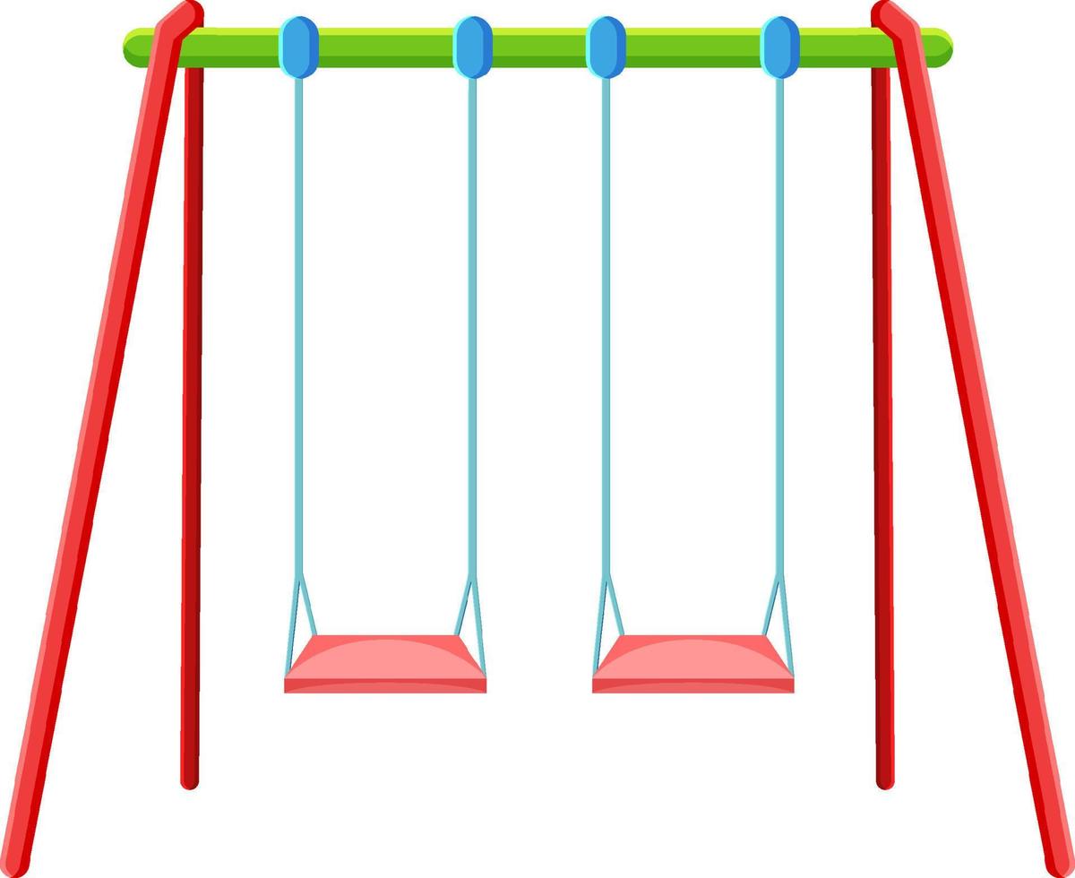 Playground swings on white background vector