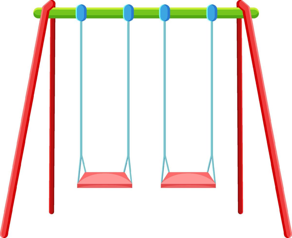 Playground swings on white background vector