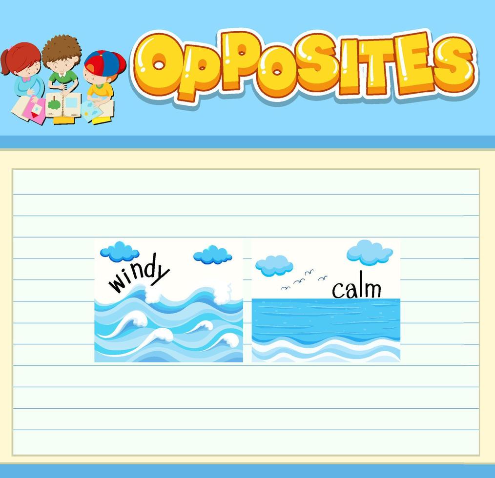 Opposite words with pictures for kids vector