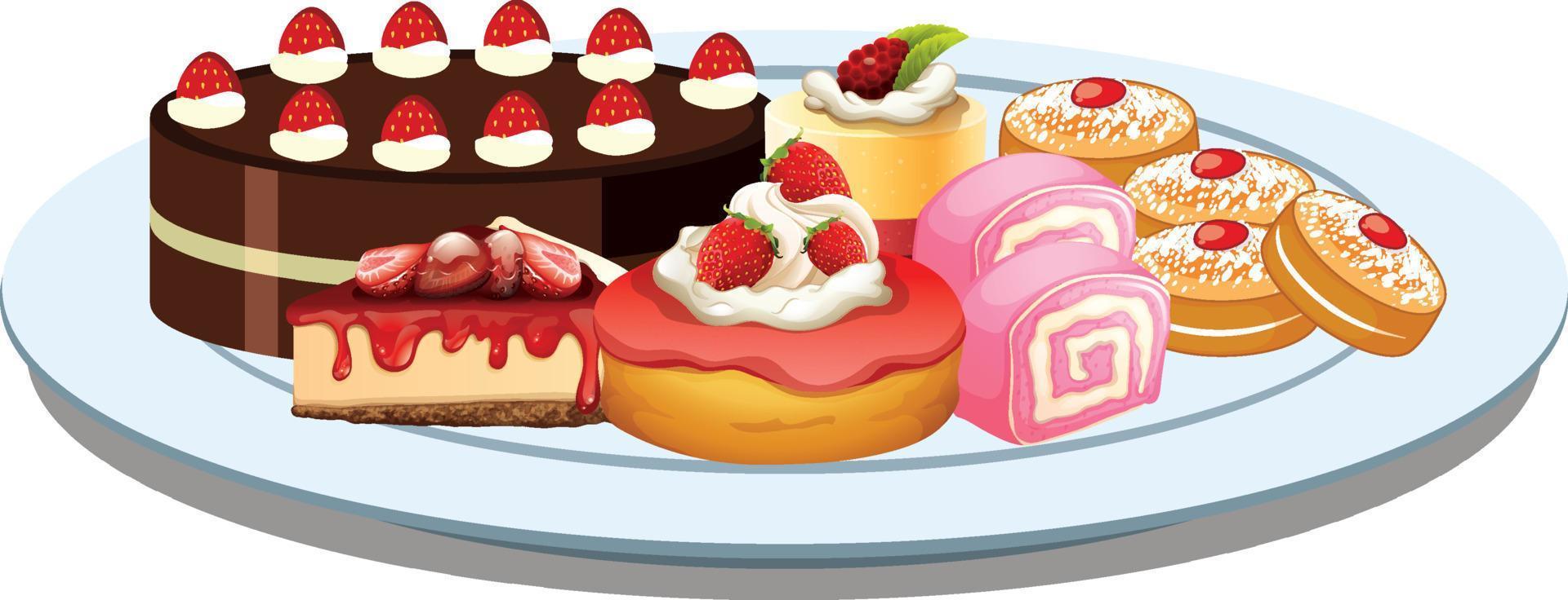 Sweet bakery dessert with strawberry vector