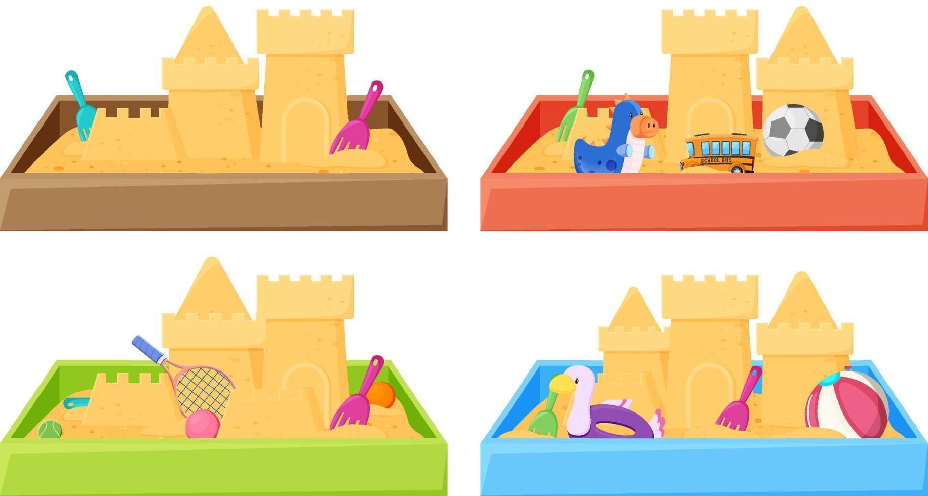 Children sand pit  on white background vector