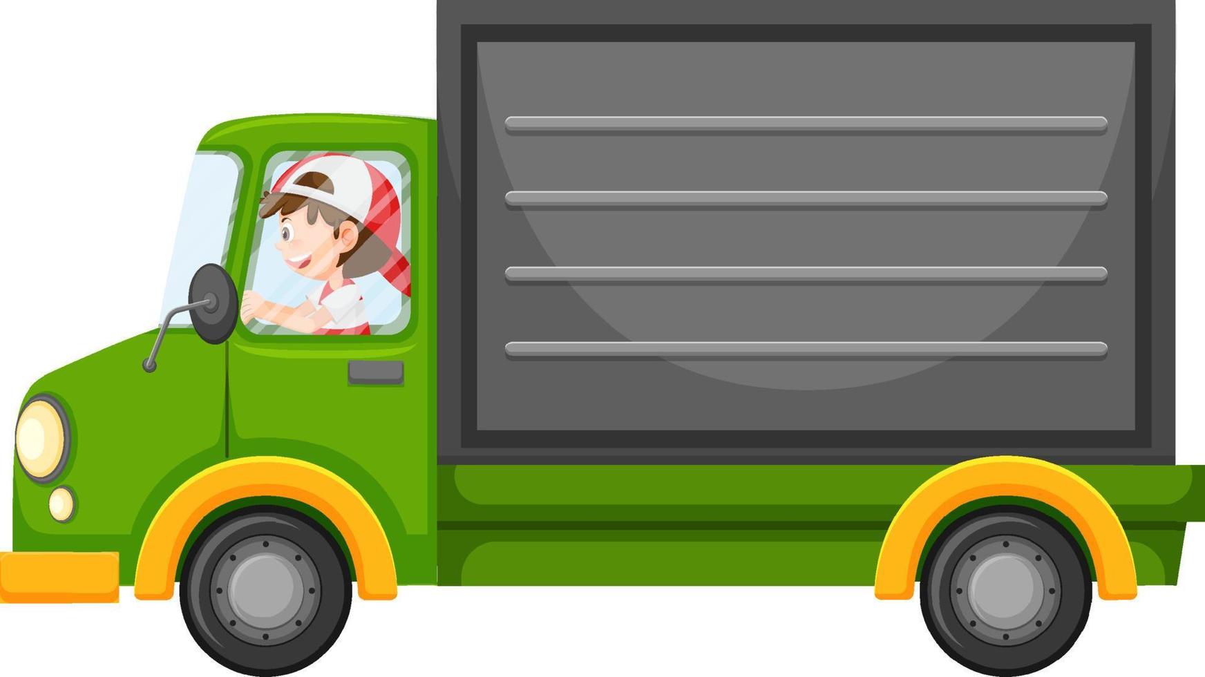 Delivery truck in cartoon style vector