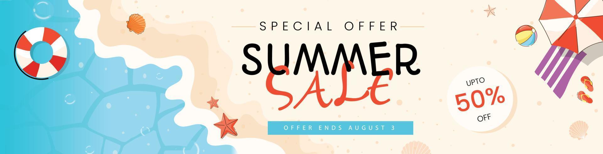 Beautifully designed flat vector of summer sale billboard