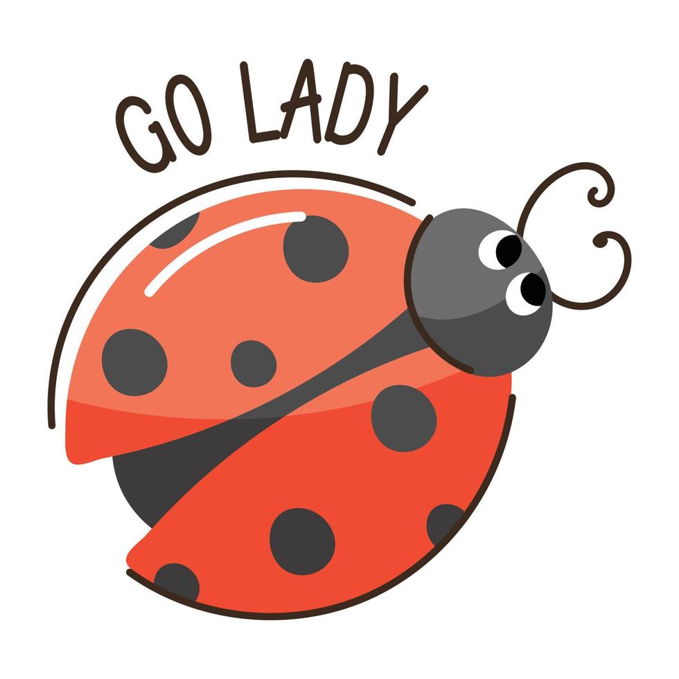 Get this amazing flat sticker of ladybug vector