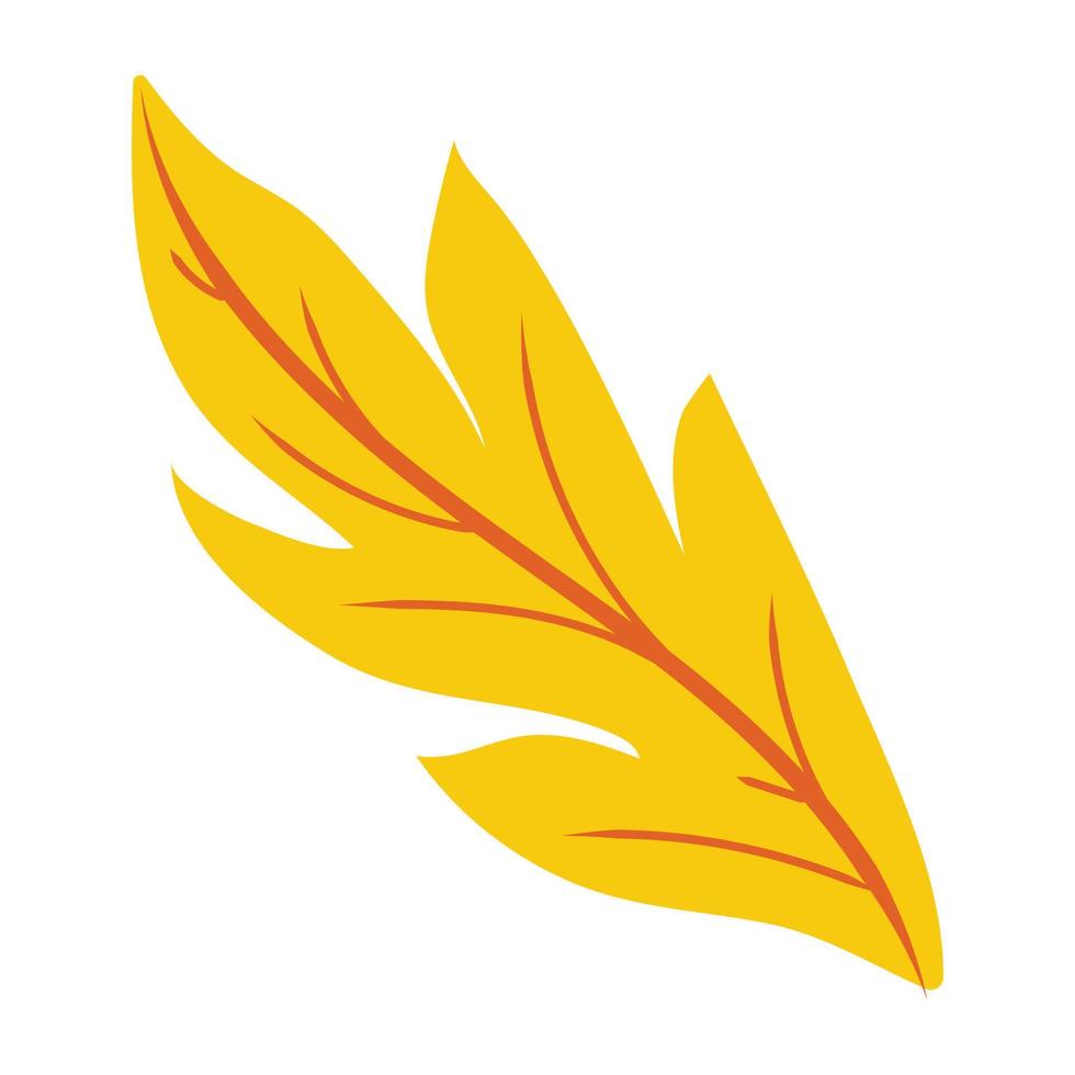 An icon of yellow autumn leaf vector