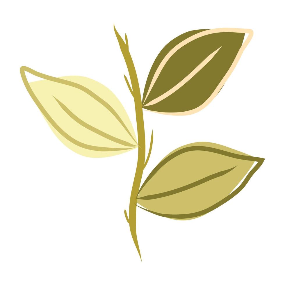 un icono de diseño plano de rama de hojas de planta vector