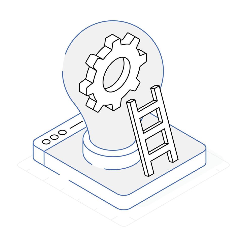 A handy isometric icon of creative development vector