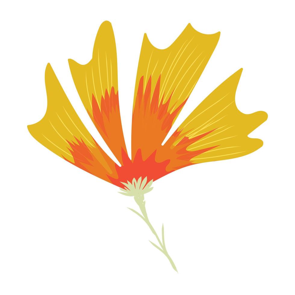 Trendy flat icon of yellow flower vector