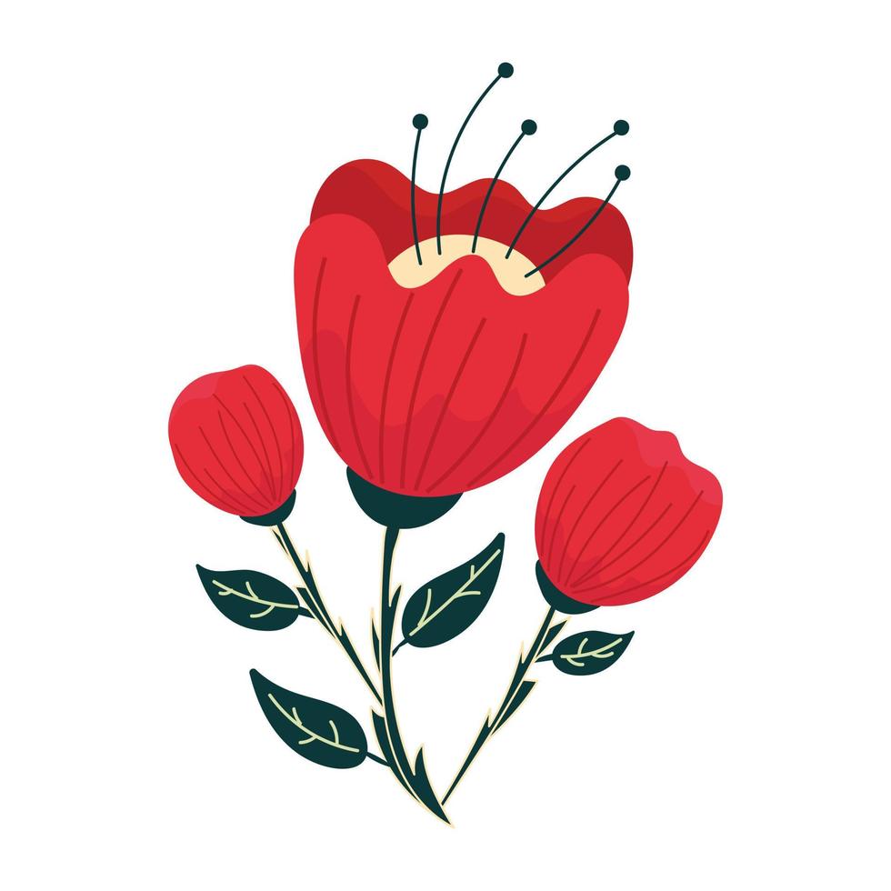 A flowering plant flat icon design vector