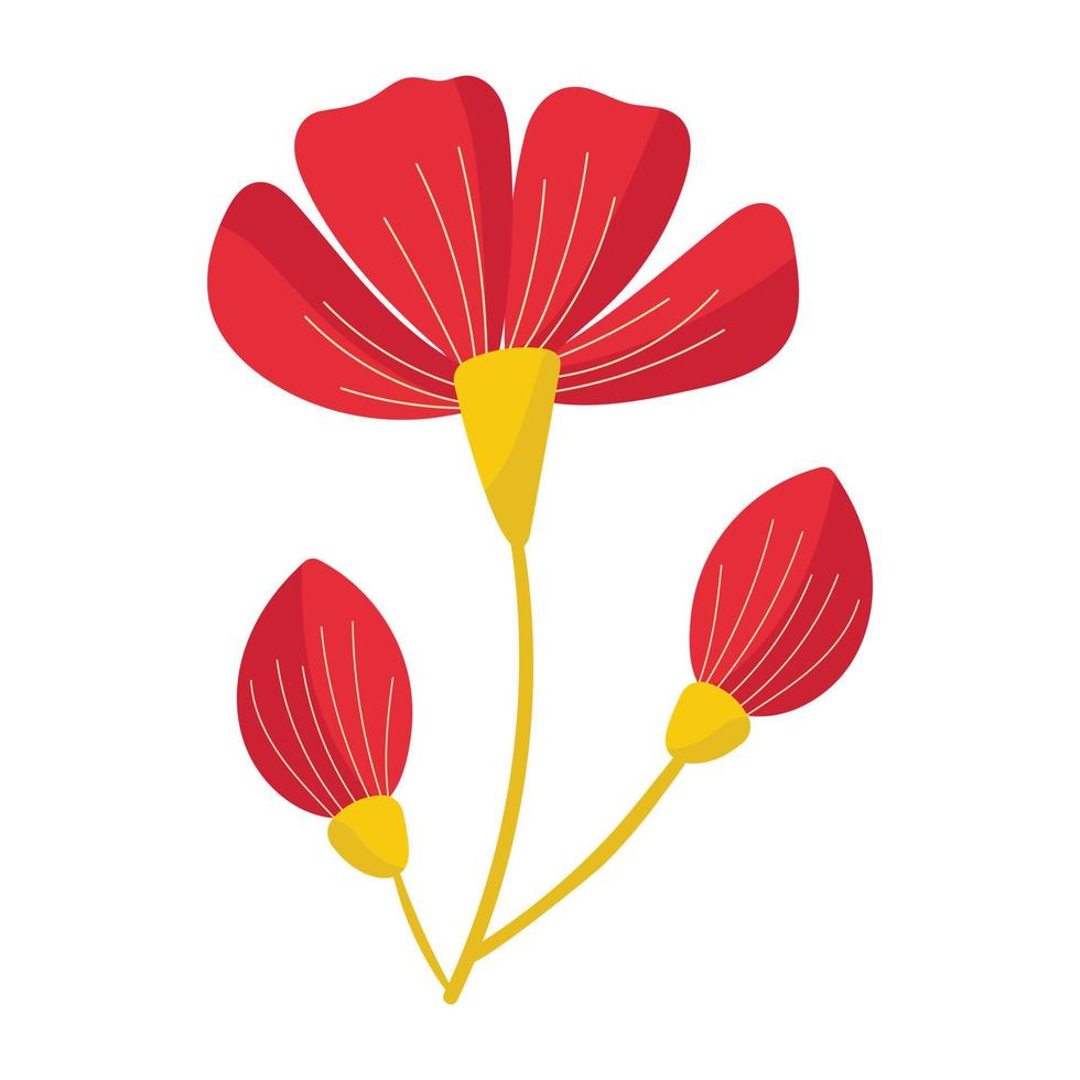 A flowering plant flat icon design vector