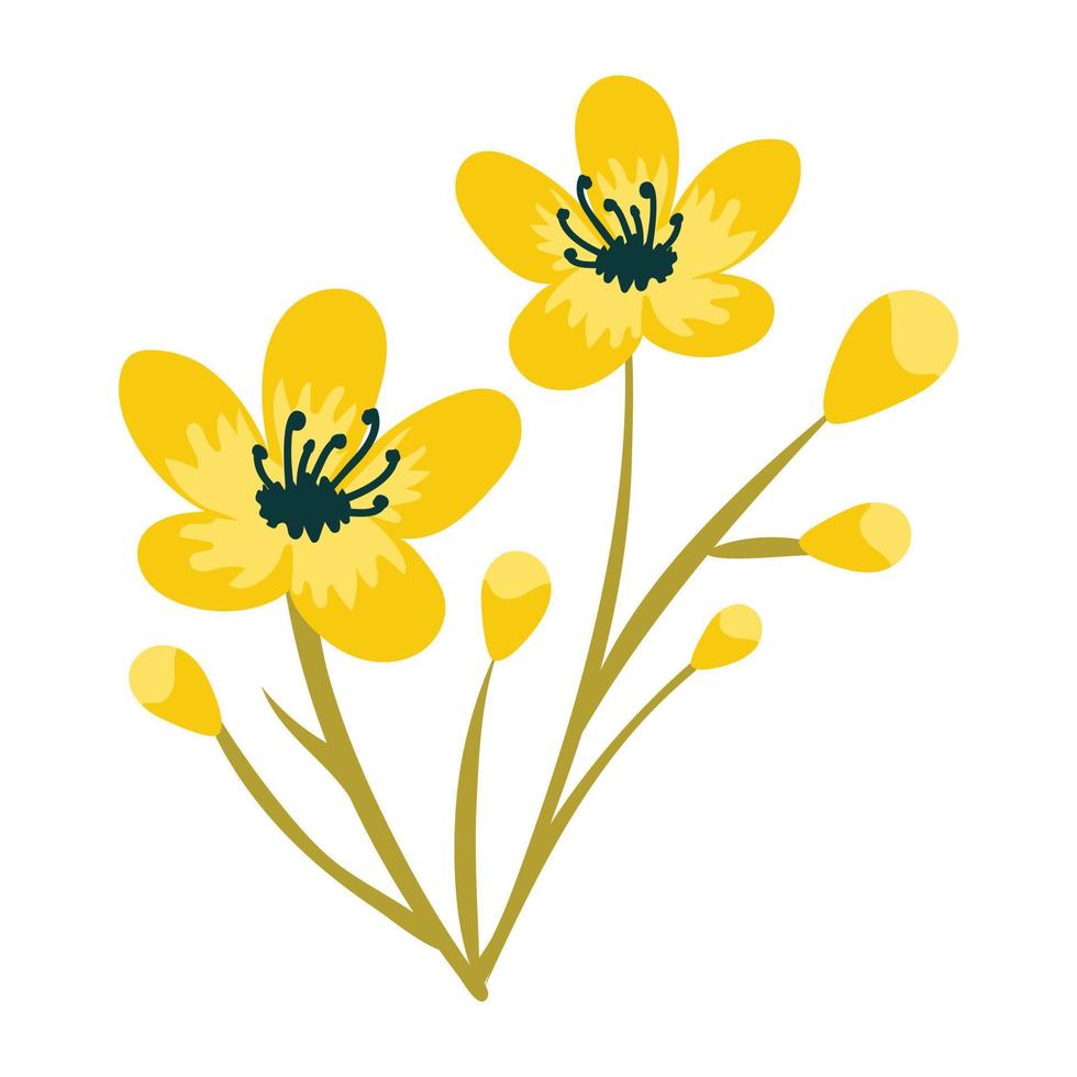 A flowering plant flat icon design vector