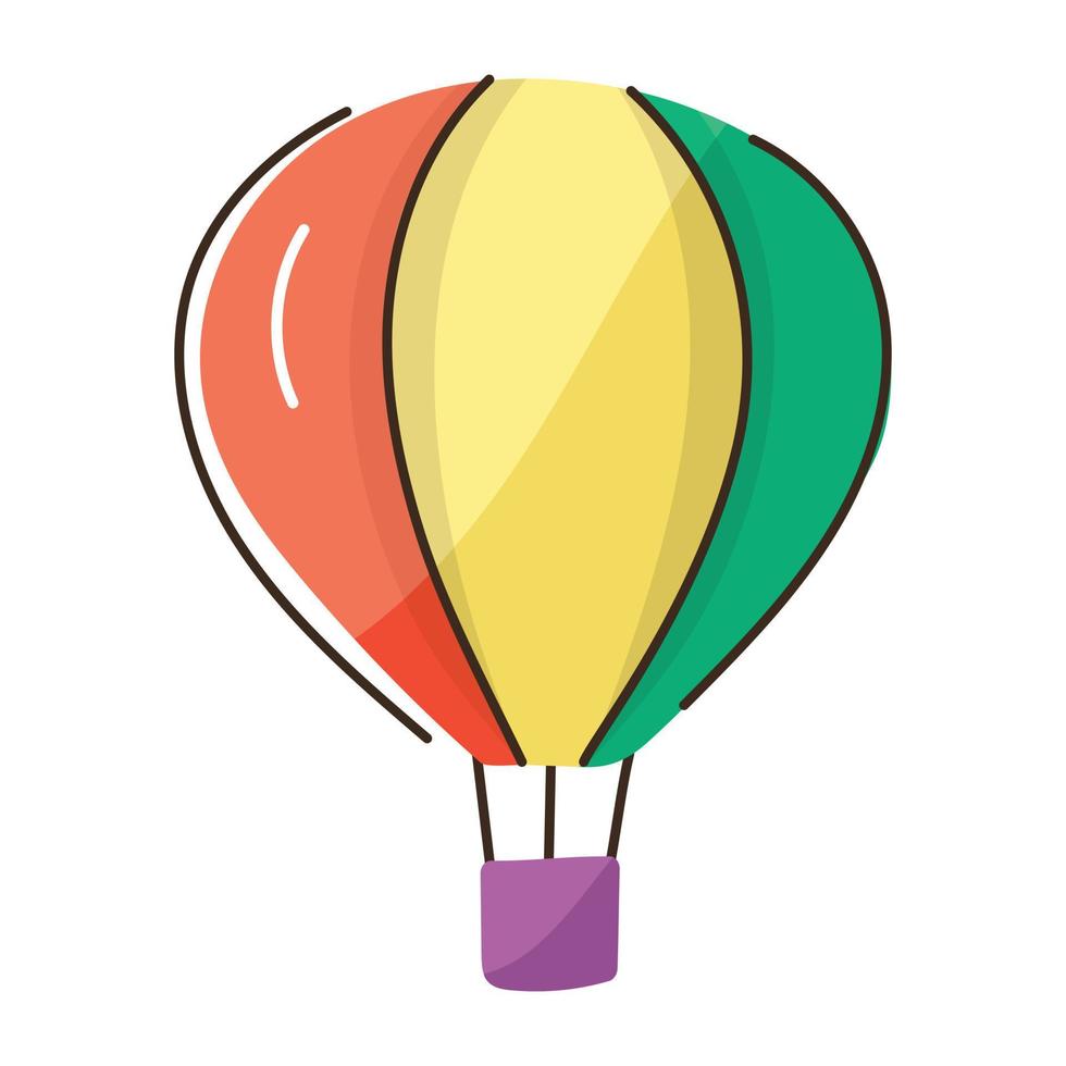 Get your hands on air balloon doodle icon vector