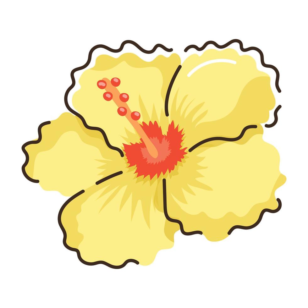 A captivating doodle flat icon of daffodil vector