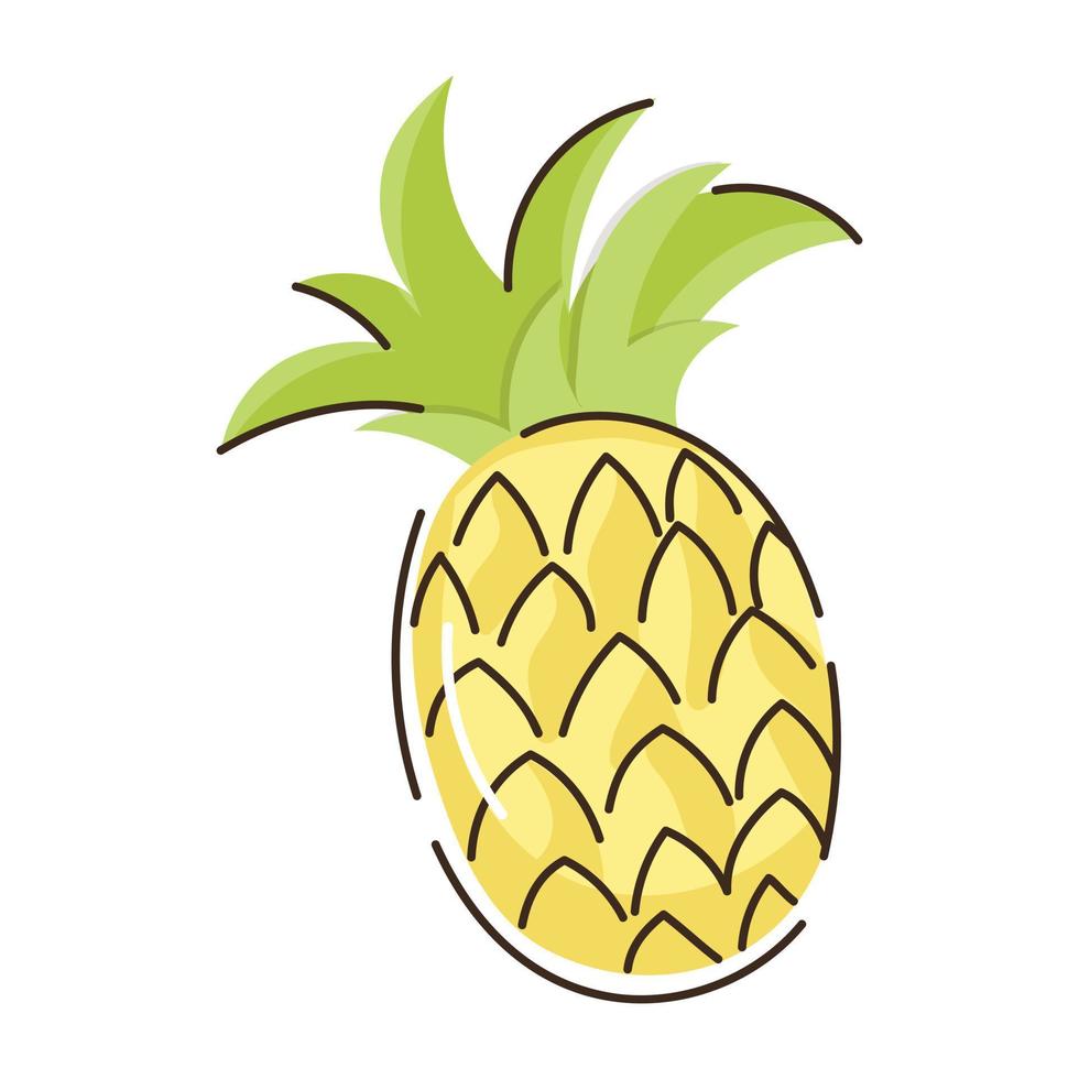 Take a look at pineapple flat icon, doodle design vector