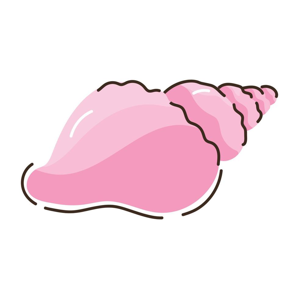 Beautifully designed doodle flat icon of conch vector