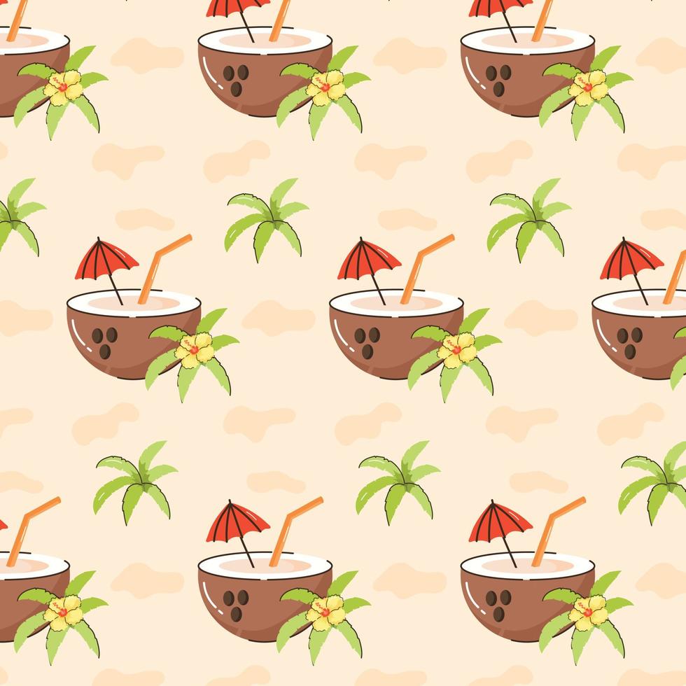 Creatively designed coconut pattern, flat design vector