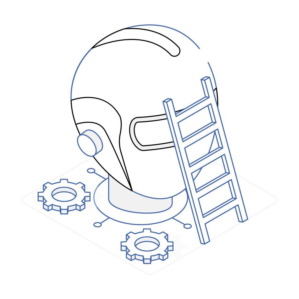 Check this isometric icon of robot maintenance vector
