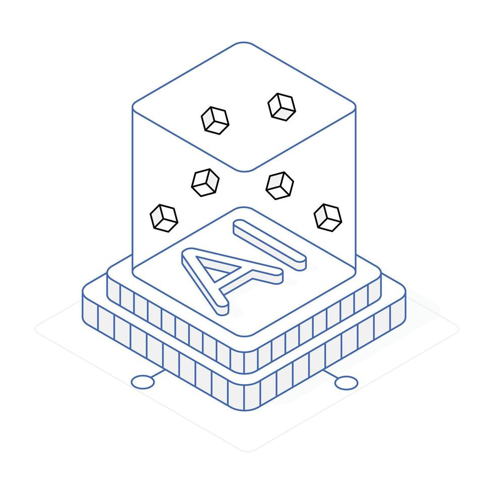 Check this isometric icon of artificial intelligence vector